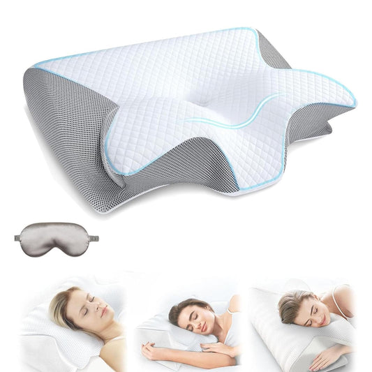 2025 Upgrade Neckhaven Pillow, Neckhaven Pillow Hospitality Collection, Neck Haven Pillows, Ergonomic Memory Foam Cervical Neck Pillow for Sleeping, for Back Stomach Side Sleeper (Grey)