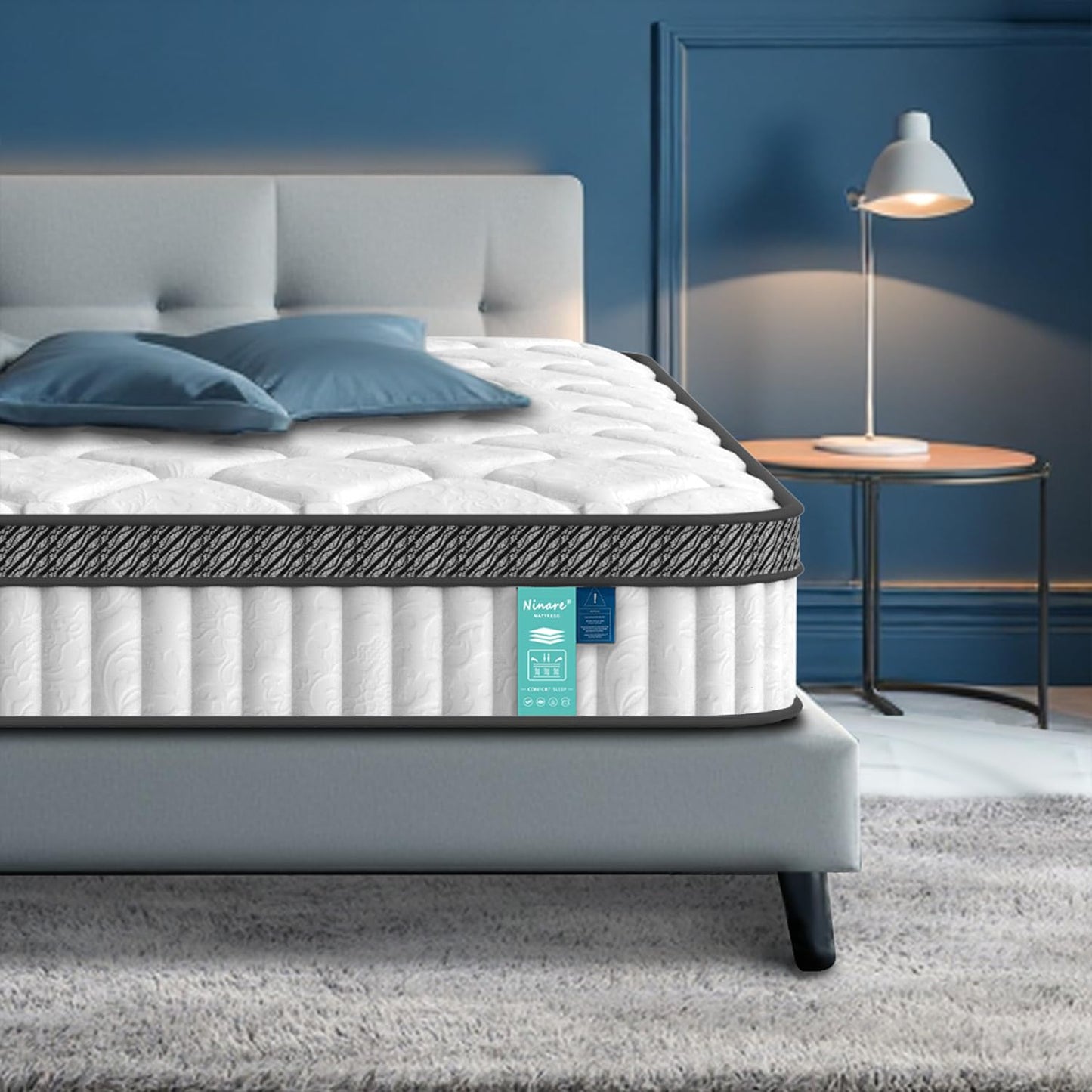 12 inch Queen Mattress, Hybrid Memory Foam and Pocket Spring, Motion Isolation, Medium Firm,Edge Support, Soft Touch, Cool and Breathable,Comfortable Mattress in a Box
