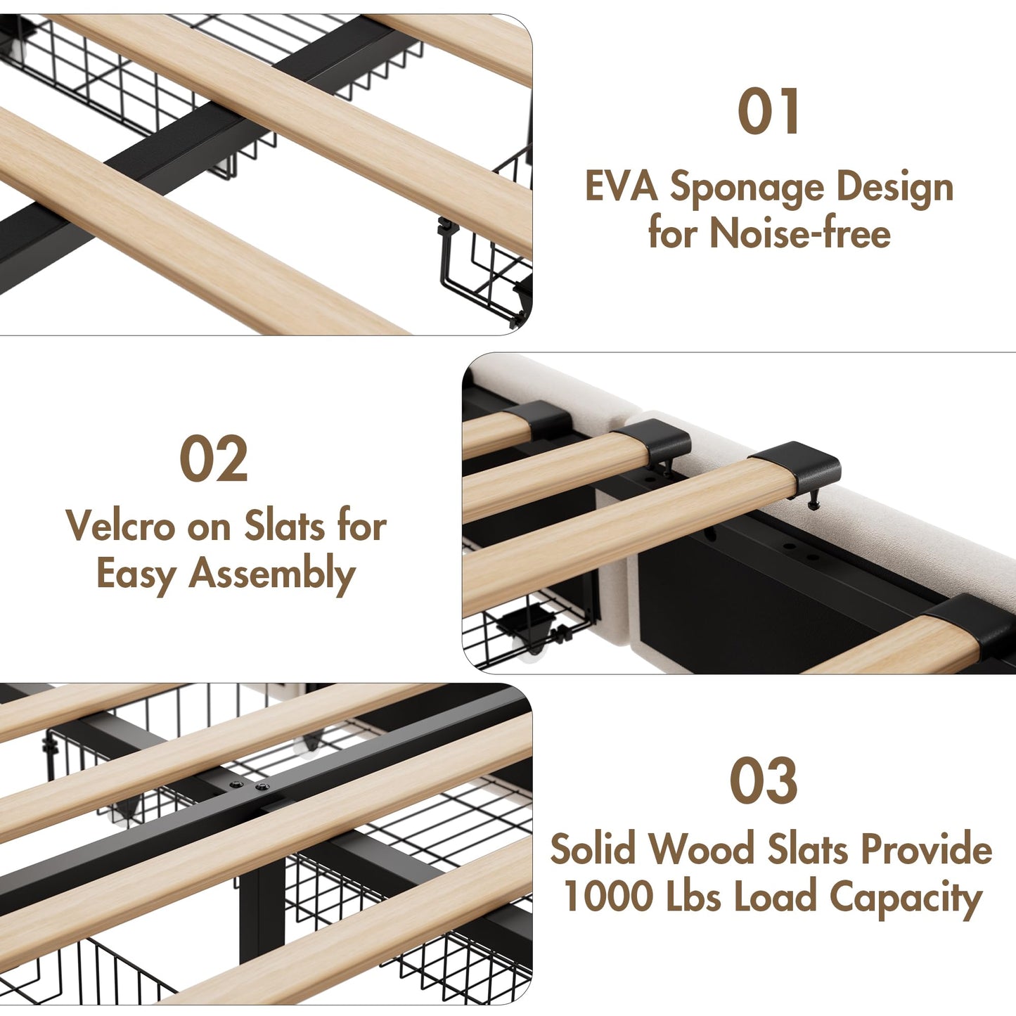 VINTLJUS Twin LED Bed Frame with Storage Headboard & Charging Station, Velvet Fabric Platform Bed Frames with 3 Drawers, No Box Spring Needed, Button Tufted Upholstered, Beige