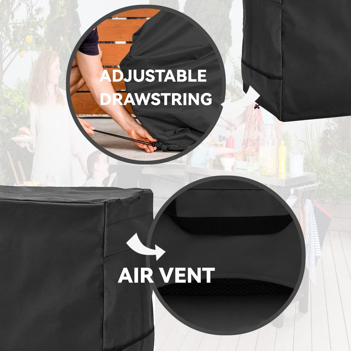 Wnanan Outdoor Prep Table Cover - Heavy Duty Waterproof Cover for Outdoor Stainless Steel Table,Black