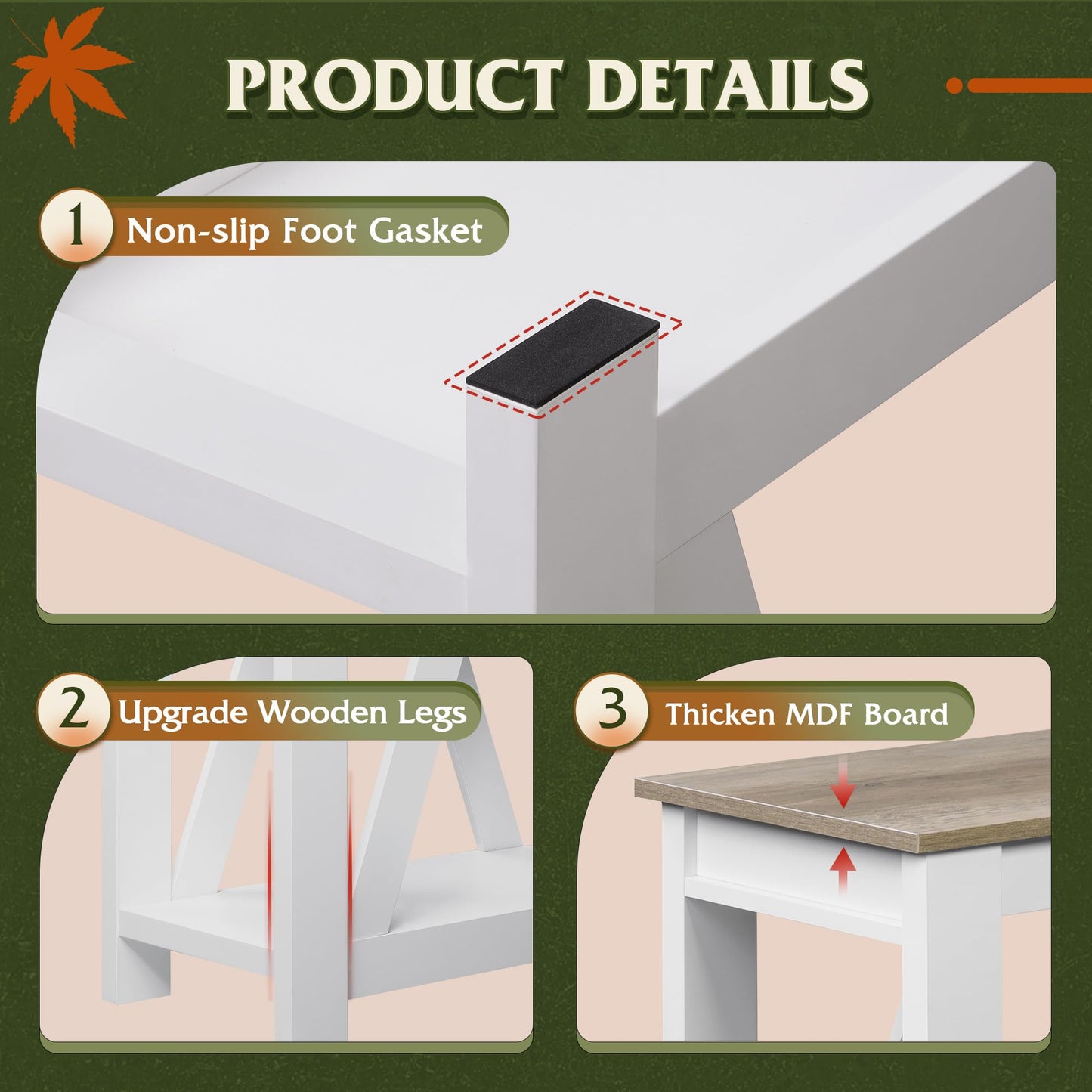 WLIVE Farmhouse End Table, Narrow Side Table with Charging Station, Slim End Table, Side Table for Bedroom, Living Room, Small Spaces, with 2 USB and 2 Power Outlets, 11.8" D x 23.6" W x 23.74" H