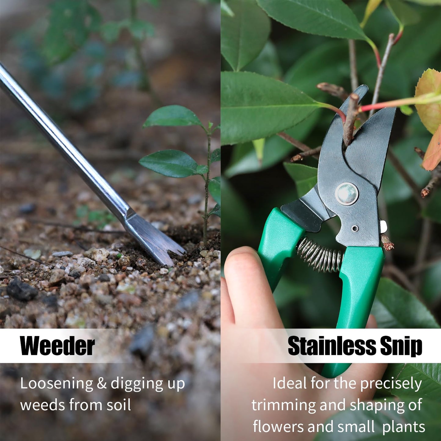 12 pcs Garden Tools Stool, Gardening Hand Tools Set with Folding Chair Seat and Garden Storage Tote Bag, Garden Tools Carrier, Digging, Gardening Gifts Set for Mom/Dad and Gardeners. Green