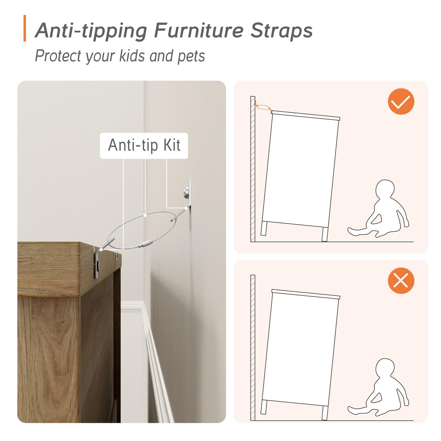 WAMPAT Wide Kids Dresser with 7 Drawers for Bedroom, Farmhouse Baby Dresser for Nursery & Kids Room, Wooden Chests & Dressers Closet Organizer for Children's Bedroom, 54 Inch, Oak