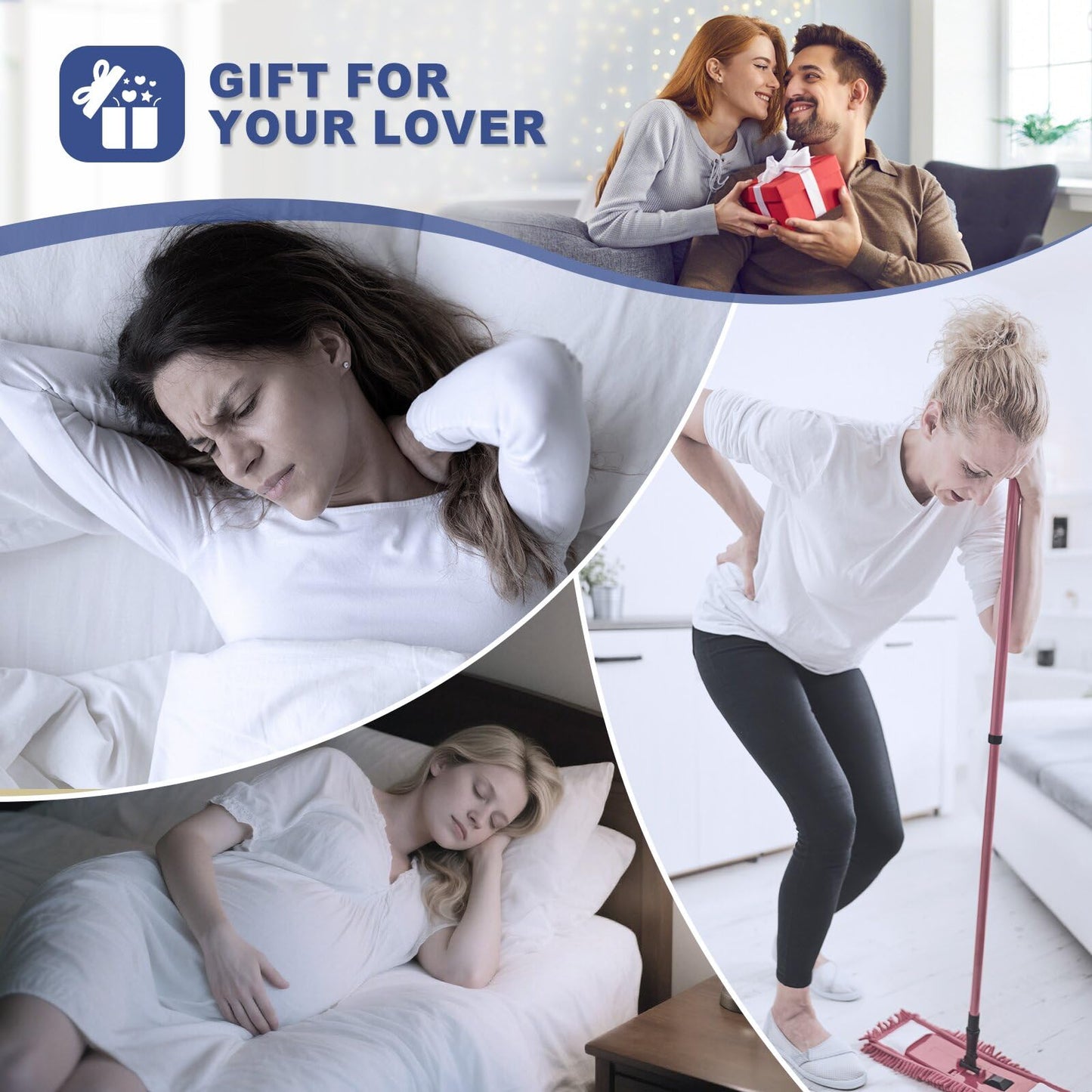 4PCS Orthopedic Bed Wedge Pillow Set for Sleeping, Post Surgery Foam Support Pillows for Back, Neck and Leg Pain Relief, Adjustable Triangle Pillow – Acid Reflux, GERD & Snoring Recovery, White Grey