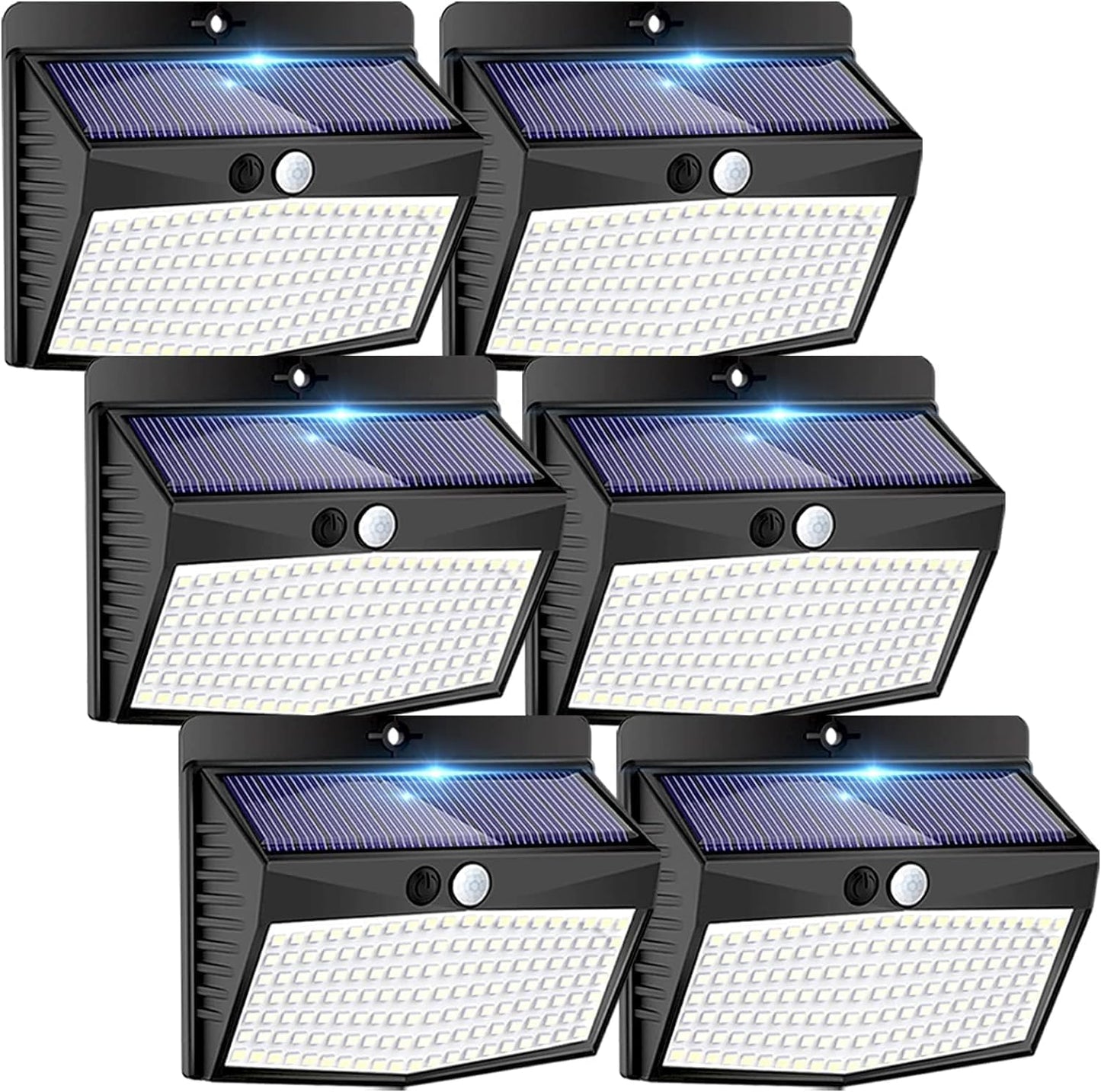 [6 Packs] Solar Lights Outdoor Motion Sensor Solar Security Lights Waterproof with 3 Lighting Modes Solar Powered Wall Lights Outside for Garden Fence Yard Deck