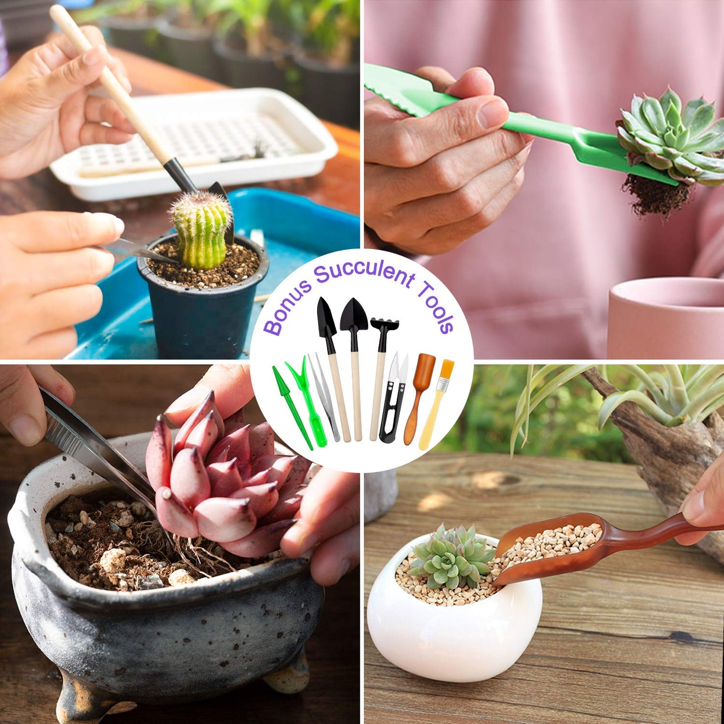 Tudoccy Garden Tools Set 83 Piece, Succulent Tools Set Included, Heavy Duty Aluminum Gardening Tools for Gardening, Non-Slip Ergonomic Handle, Durable Storage Tote Bag, Gifts for Men Women