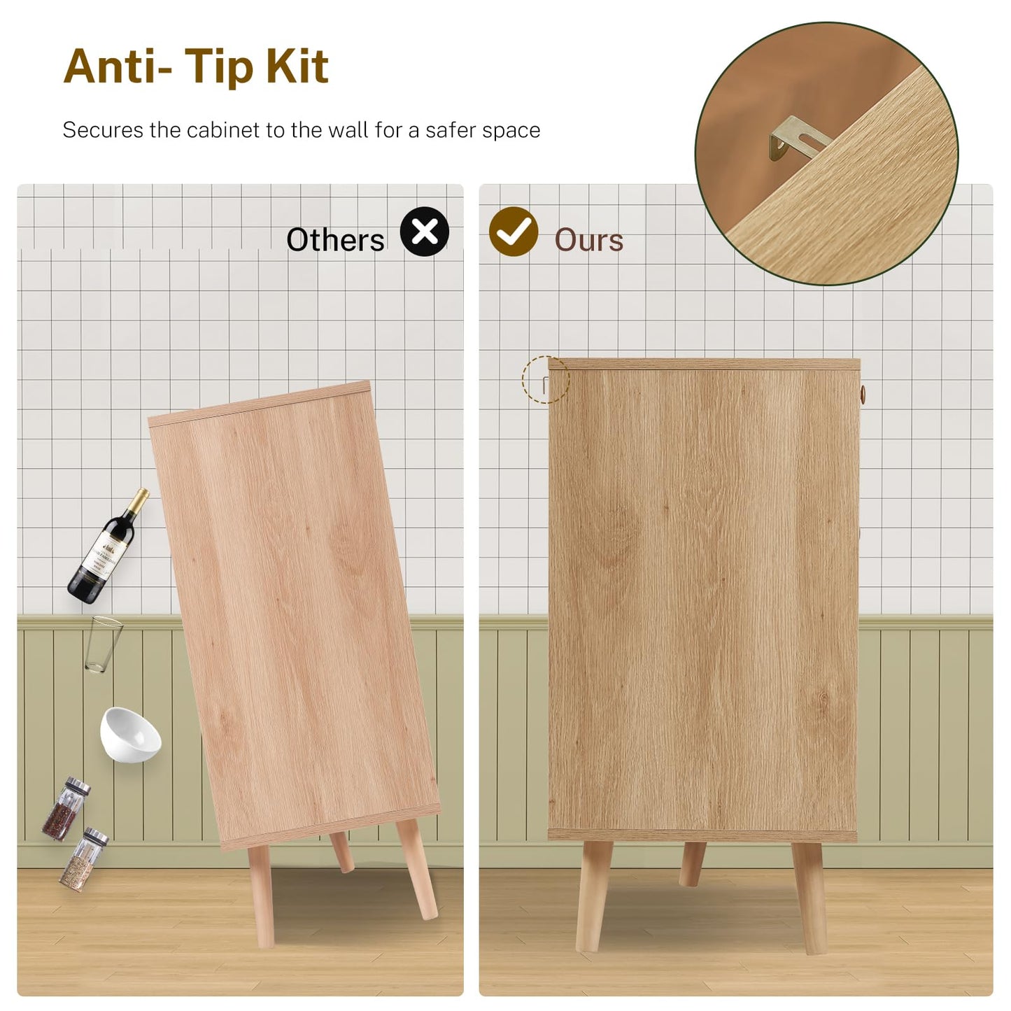 TEENFON 47.2''Wide 7 Drawer Rattan Dresser, Boho Dresser for Bedroom, Chest of Drawers, Closet Organizer, Natural Wood Dressers Chest for Bedroom, Living Room, Entryway, Natural