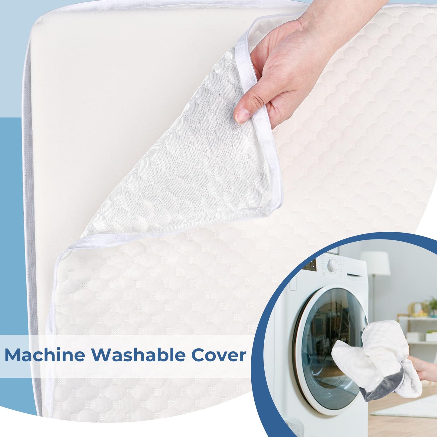 COOLBEBE Bed Wedge Pillow for Sleeping, Adjustable Folding Wedge Pillow for Snoring and After Surgery - 9 & 11 Inch, Elevated Triangle Wedge for Back Pain Relief, Acid Reflux, Leg Support