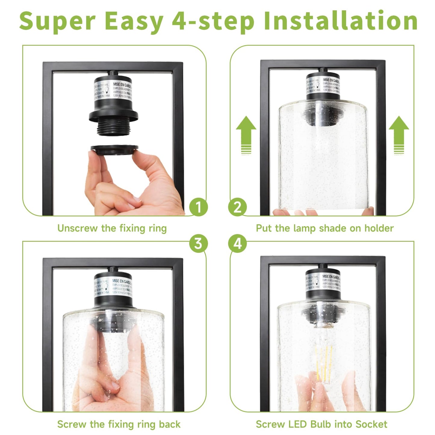 Vikdio 16" Set of 2 Industrial Table Lamps with USB A+C Charging Ports and AC Outlet, Fully Stepless Dimmable Bedside Lamps with Seeded Glass Shade for Bedroom Living Room Office, LED Bulbs Included