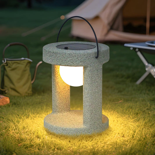 uuffoo Solar Outdoor Lantern, Portable Rechargeable Solar Lamp, IP44 Water-Resistant, Cordless Lights Decorative for Patio, Garden, Living Room