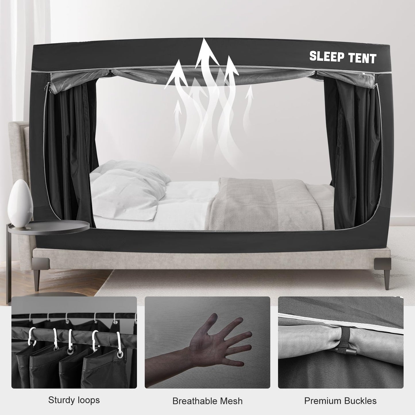 YAVIL Bed Tent Dream Tents Bed Canopy Indoor Sleep Privacy Bed Tents Spread Blackout Canopy Breathable Twin Size for Kids and Adult Patent (Mattress Not Included)