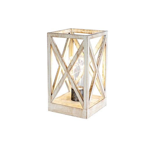 WINGBO Retro Battery Powered Table Lamps, Battery Operated Cordless Lamp, Portable Nightlight Decorative Light for Living Room Dining Room Bedroom Entryway Patio Backyard, White Finish