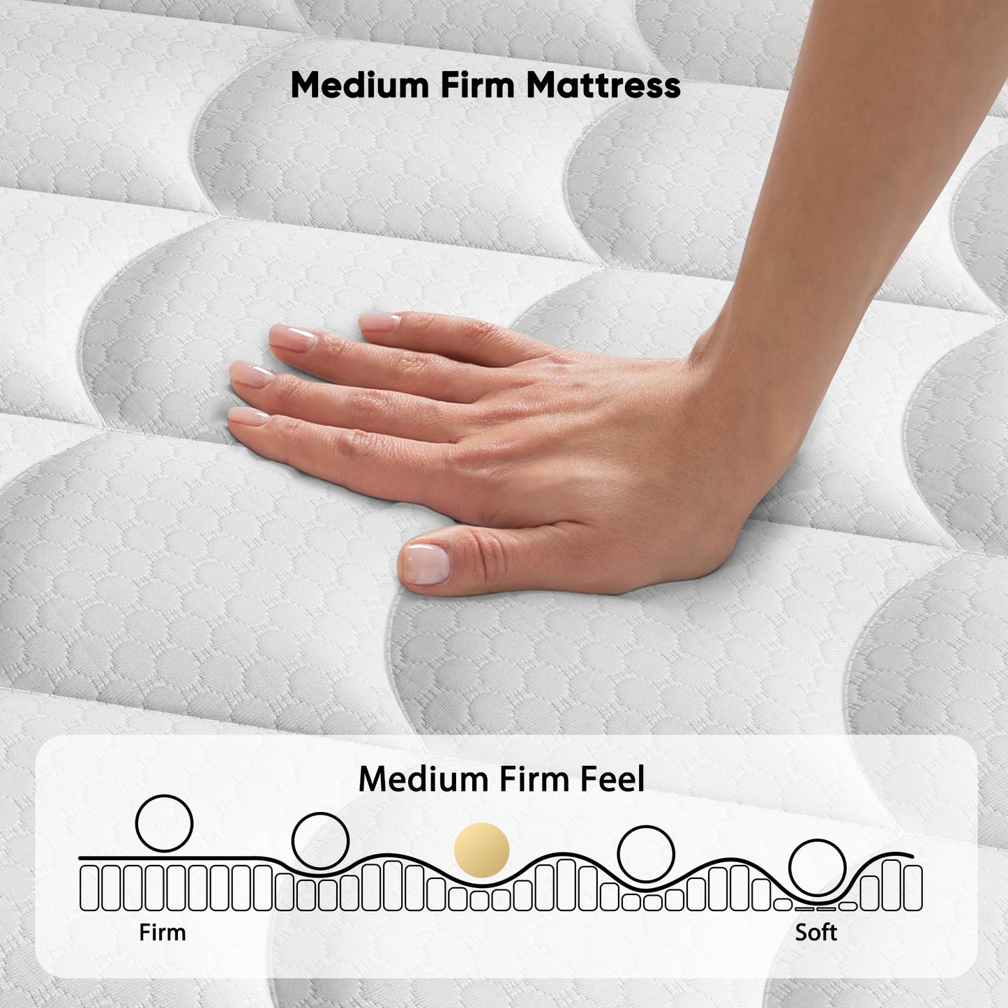 12 Inch King Size Mattress - 2025 Upgraded Hybrid Cooling Gel Memory Foam & Pocket Coils, Medium Firm Mattress in a Box for Back Neck Pain Relief, Motion Isolation, Edge Support, CertiPUR-US Certified