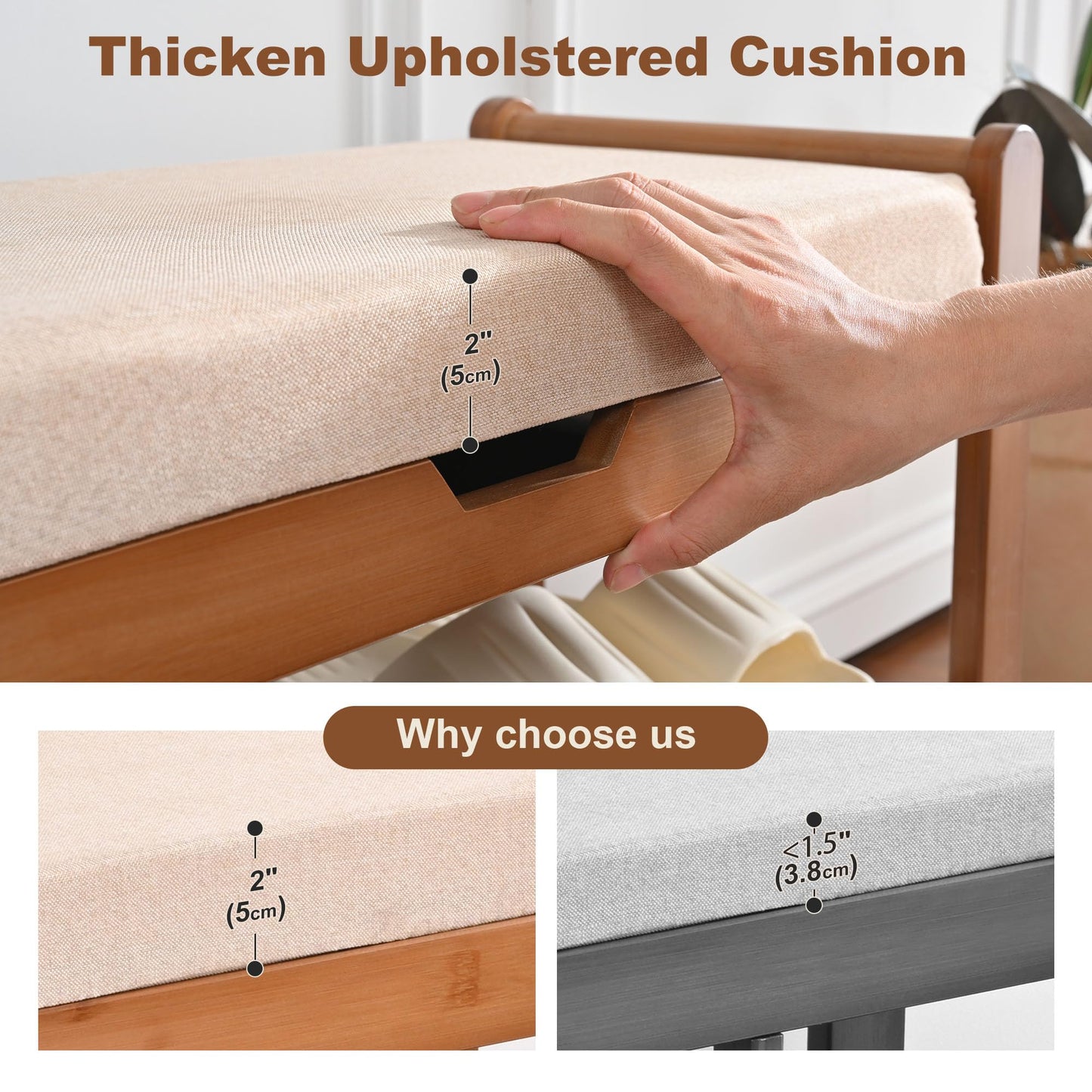 39.4in Shoe Rack Bench, Shoe Storage Bench with Lift Top Hidden Storage, Entryway Bench Holds Up to 330lb for Bedroom Living Room