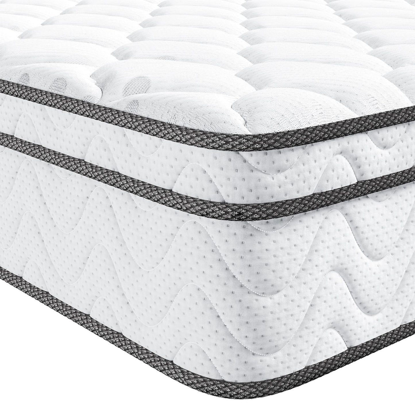 Vesgantti 12 inch Twin Size Mattress, Hybrid Single Mattress in a Box with Memory Foam and Pocket Spring, Ergonomic Design & Pressure Relief, Medium Firm Feel, 39"*75"*12"