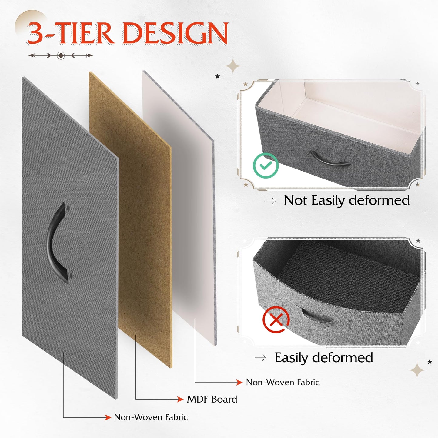 WLIVE Dresser for Bedroom with 6 Drawers, Wide Fabric Dresser TV Stand for 50 Inches TV with Metal Frame, Wooden Top, Fabric Storage Organizer for Livingroom, Hallway, Dark Gray