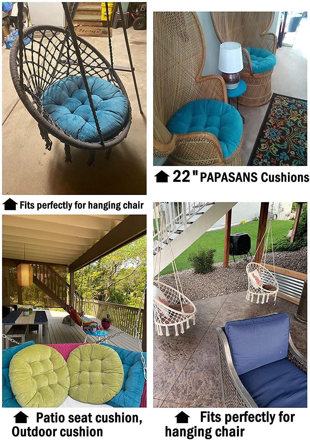 Tiita Floor Pillows Cushions Round Chair Cushion Outdoor Seat Pads for Sitting Meditation Yoga Living Room Sofa Balcony 22x22 Inch, Yellow