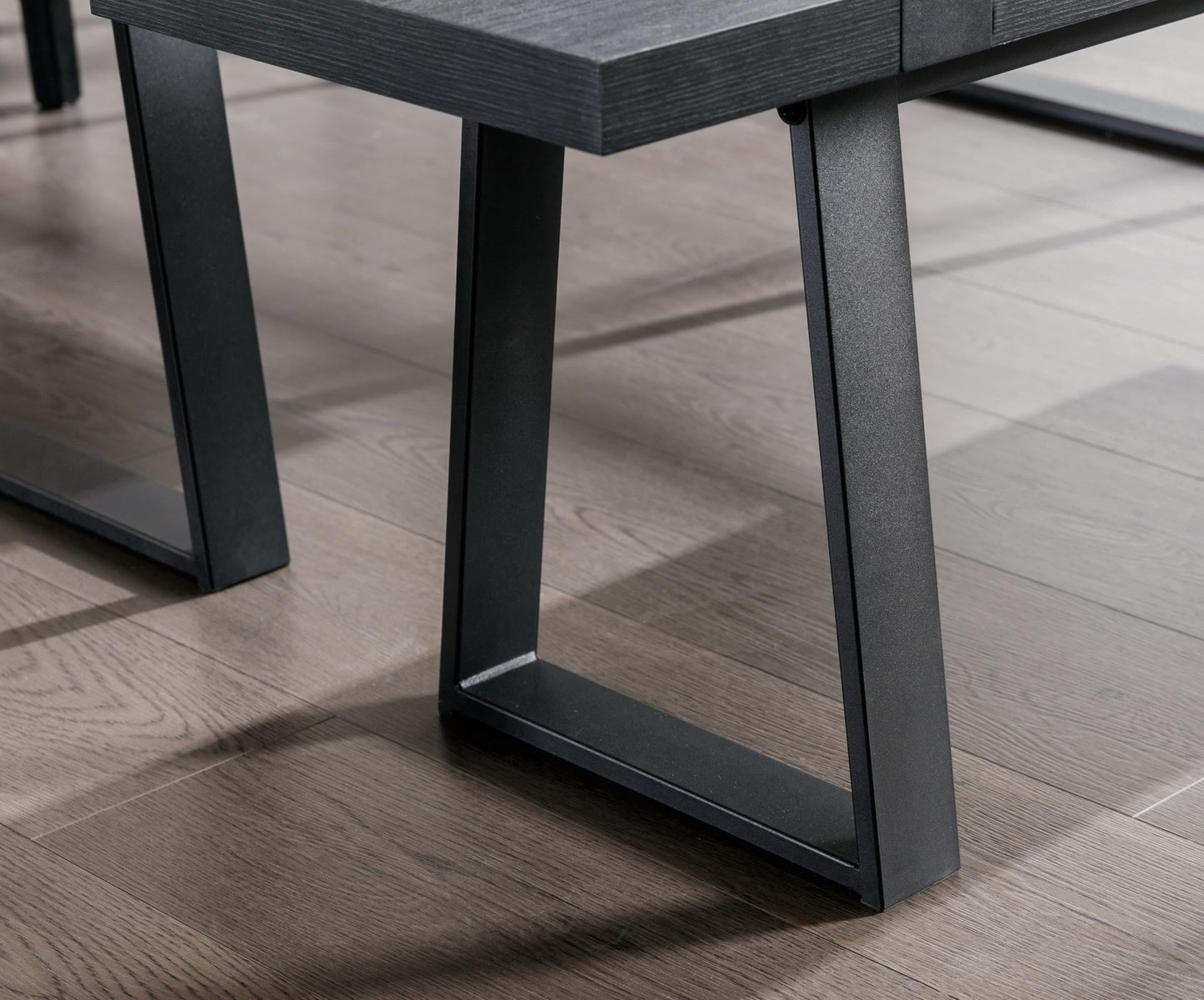 60" Black Dining Bench, Wooden Table Bench with Metal Legs, Modern Kitchen Bench for Enrtyway/Indoor/Dining Room