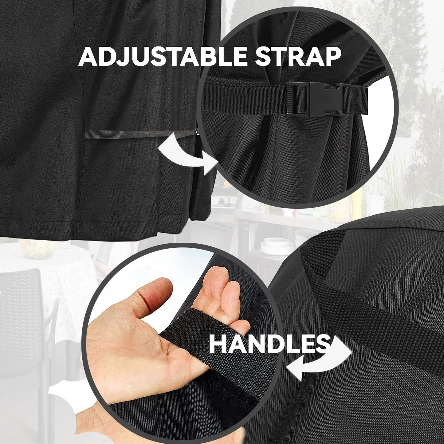 Wnanan Outdoor Prep Table Cover - Heavy Duty Waterproof Cover for Outdoor Stainless Steel Table,Black