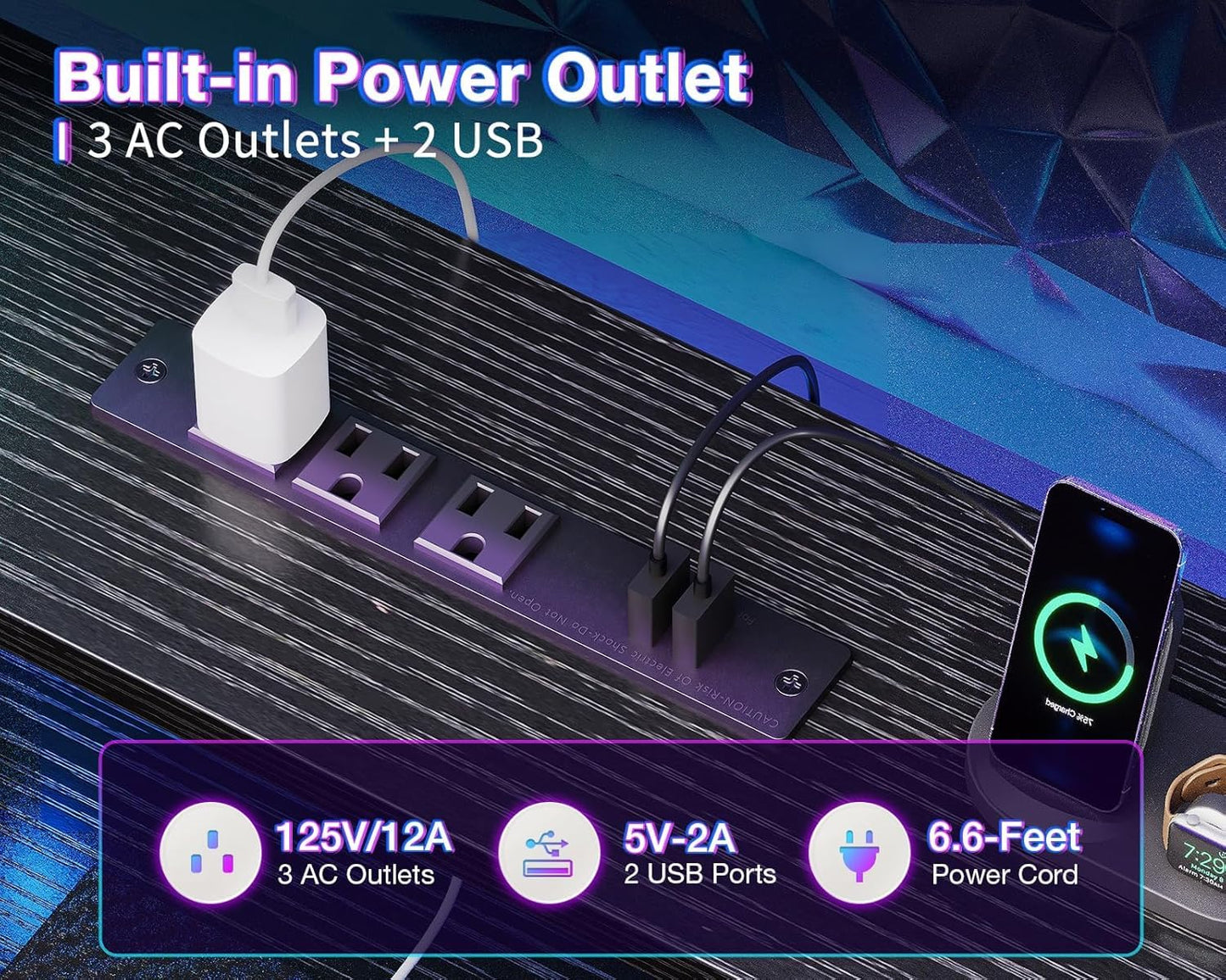 Casaottima 98 Inch 2 Person Gaming Desk with Storage Shelves, Long Double Home Office Computer Writing Desks with USB Charging Port & LED Lights, Monitor Stand, Modern Study/Work Table,Black