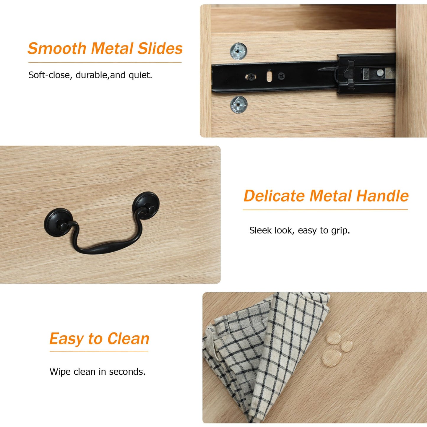 WAMPAT 9 Drawers Dresser for Bedroom, 53.5'' Wide Farmhouse Dresser TV Stand with Curved Edge Design and Wide Chests of Drawers,Storage Dressers Organizer Wood Dressers for Bedroom,Closet,Hallway,Oak