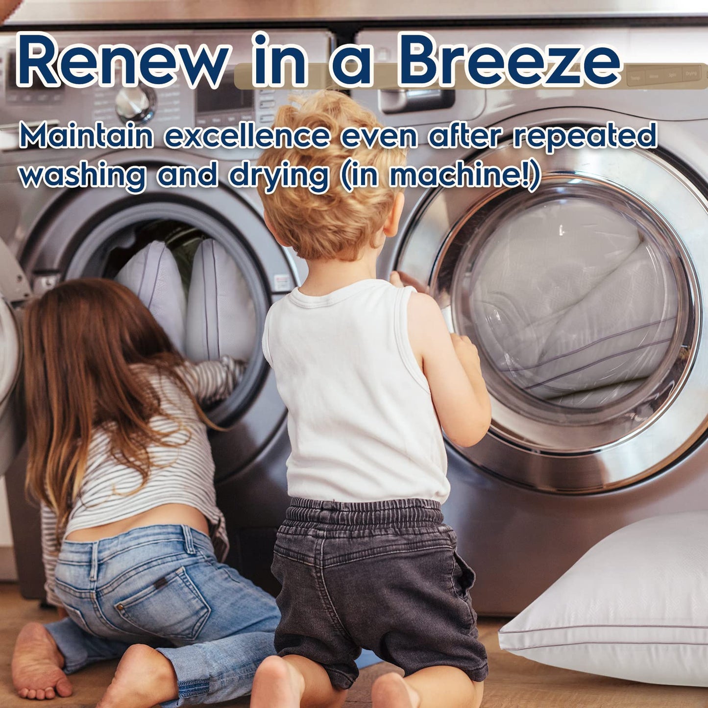 viewstar King Size Pillows Set of 2, Hotel Quality Cooling Down Alternative Gusseted Bed Pillows for Side, Back, or Stomach Sleepers, White