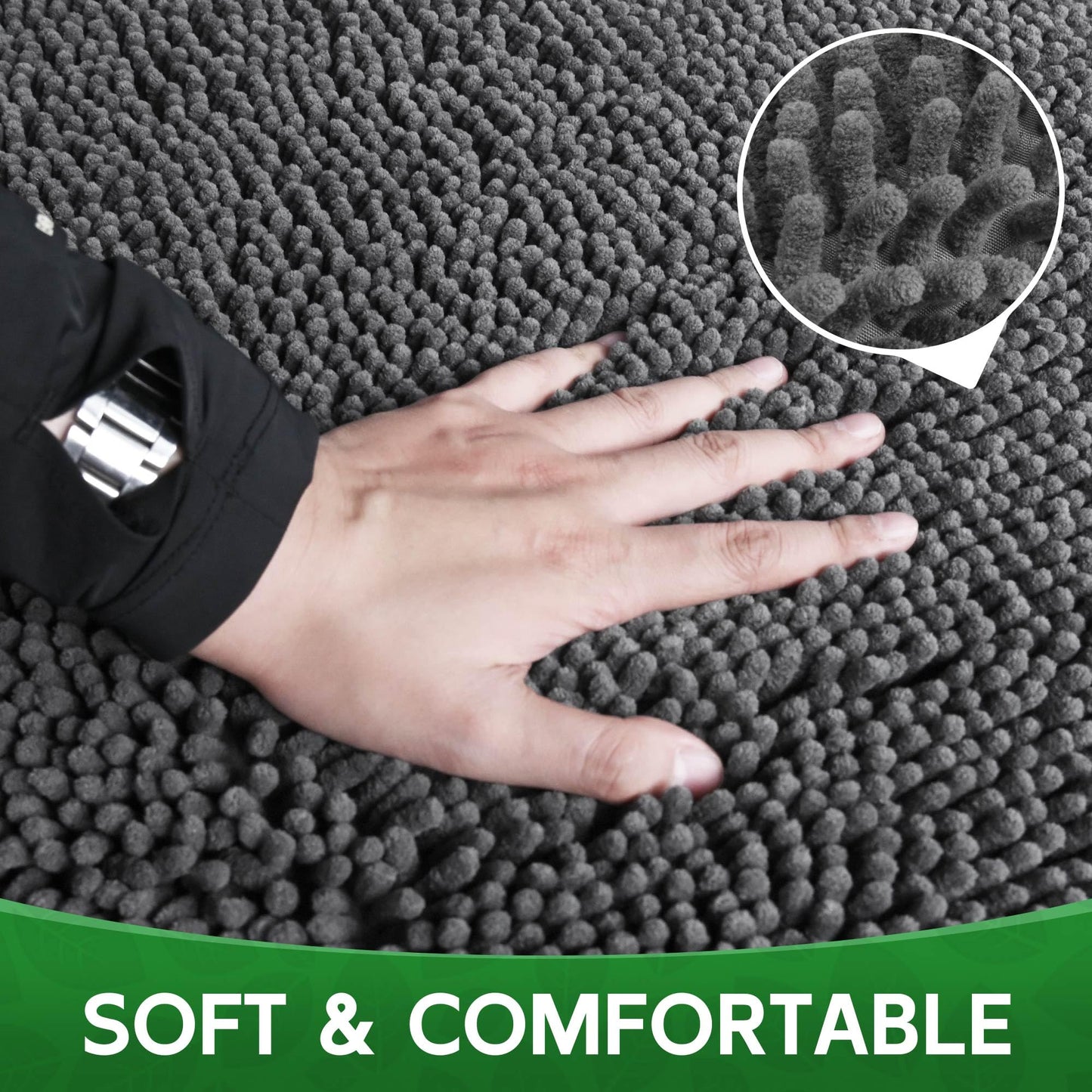 100pointONE Dog Door Mat Indoor Entrance, 72" x 48" Absorbent Chenille Door Rugs for Entryway Indoor, Non-Slip Dog Mud Mat for Muddy Paws, Soft, Washable