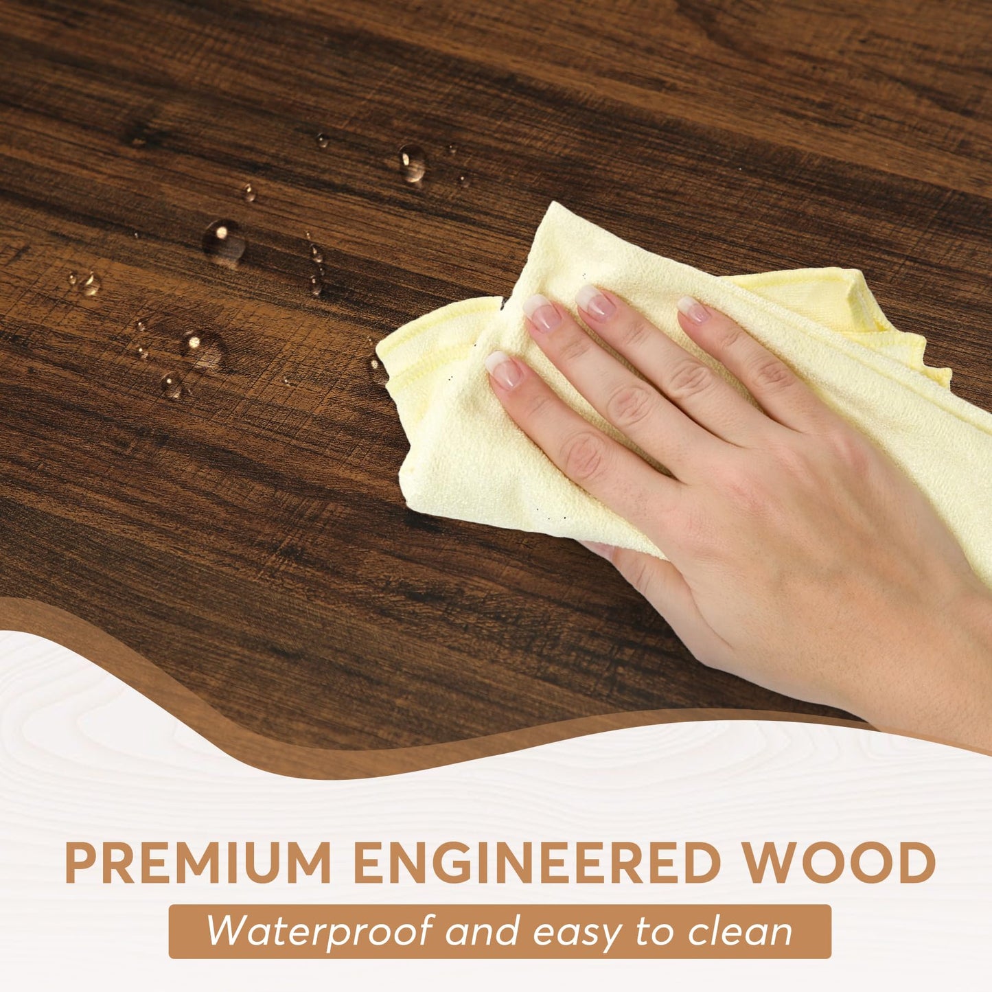 Tribesigns Farmhouse Dining Table for 6-8 People, 78.7-Inch Rectangular Wood Dining Table, Rustic Kitchen Table with Heavy Duty Metal Legs for Dining Room