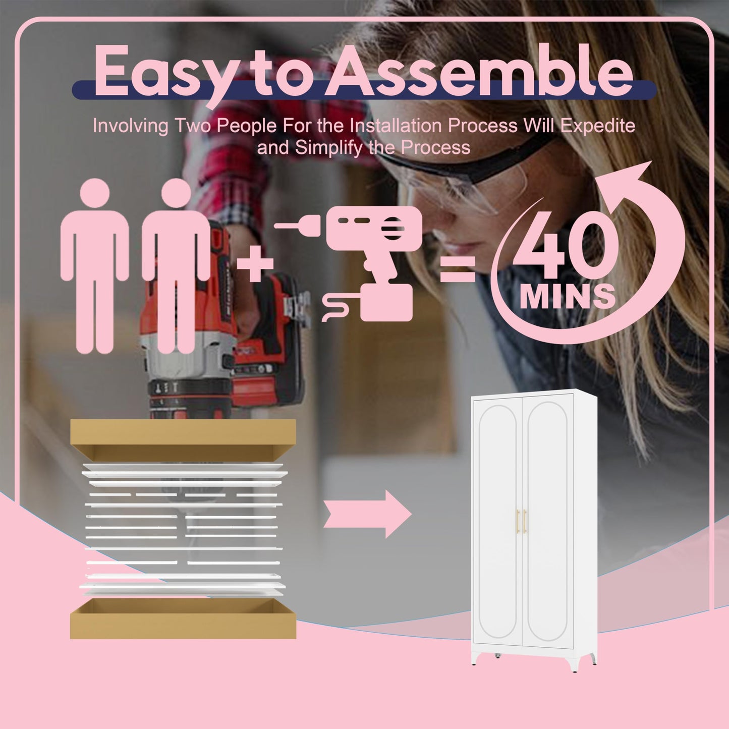 UNICOLY 75" Metal Pantry Cabinet, Storage Cabinet with Doors and Shelves, Cupboard with Adjustable Leveling Foot, for Laundry, Living Room, Dinning Room, Assembly Required, White