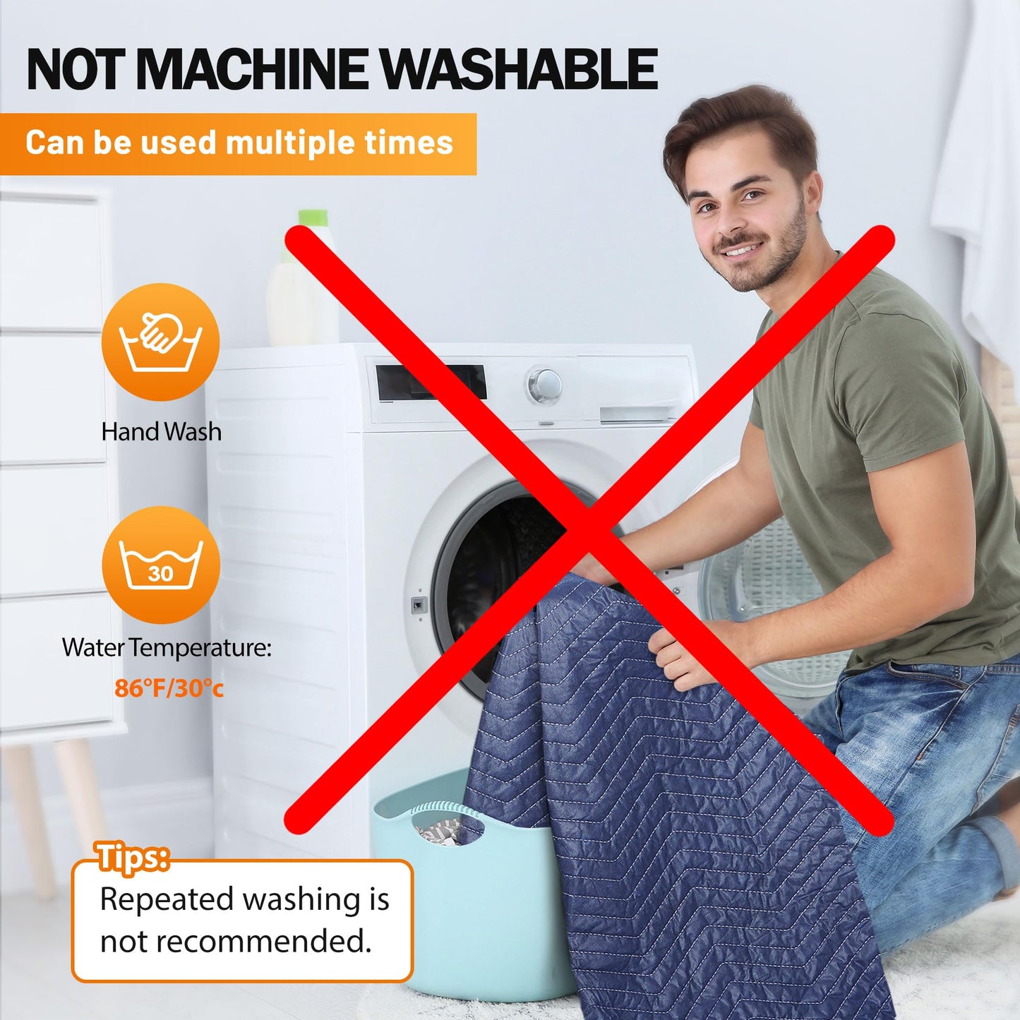 12 Moving Packing Blankets 80 x 72 Inches (35 lb/dz) Heavy Duty Moving Pads for Protecting Furniture Professional Quilted Shipping Furniture Pads (Dark Blue 12PCS)