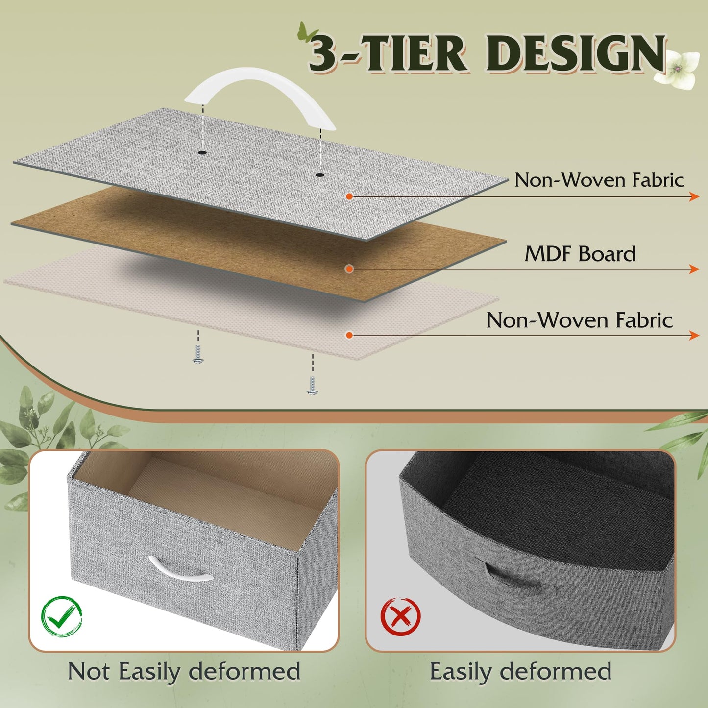 WLIVE 8 Drawer Dresser for Bedroom, Wide Fabric Dresser Storage Organizer, Chest of Drawers with Wood Top, Sturdy Steel Frame, Dressers for Living Room, Closet, Hallway, Light Grey