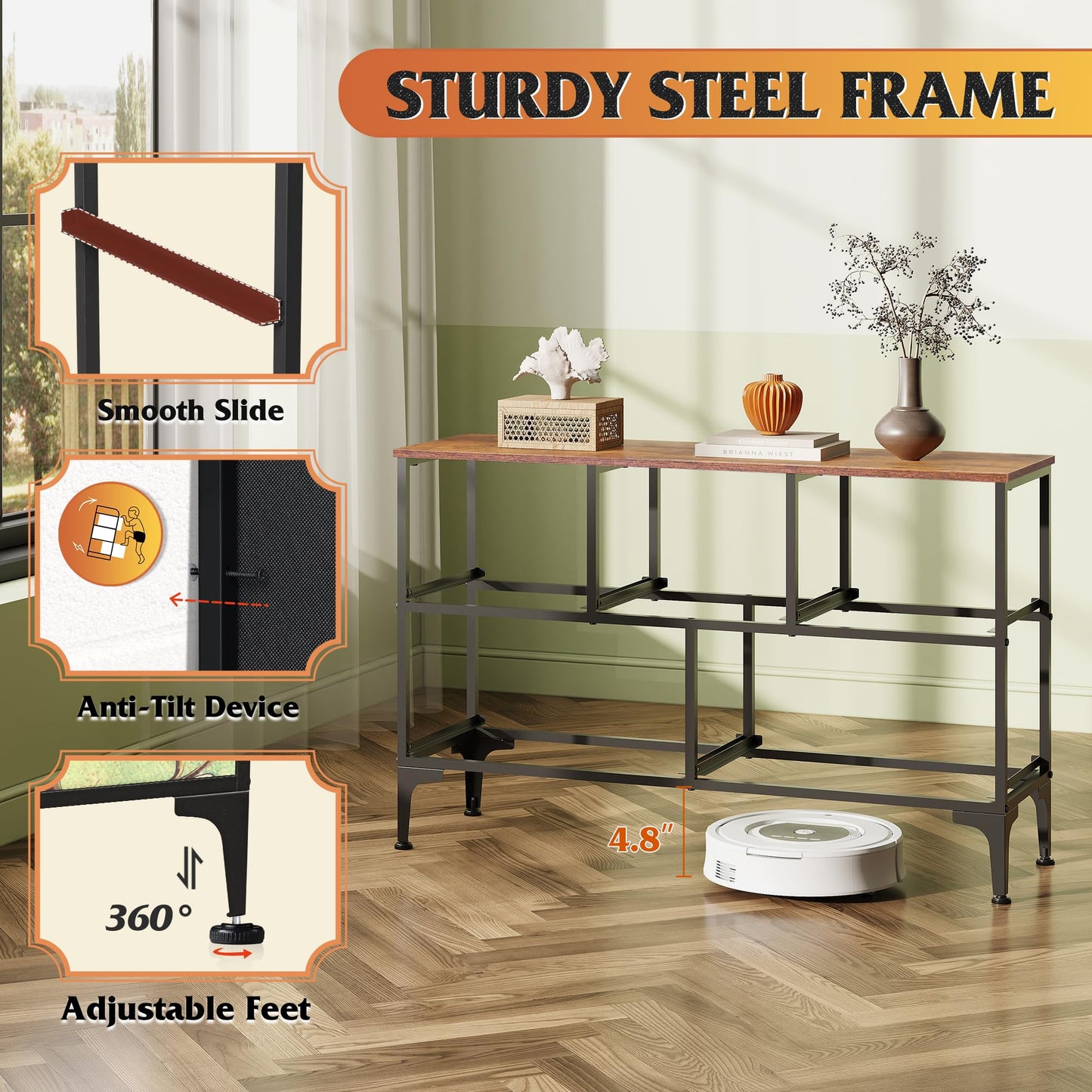 WLIVE Dresser for Bedroom with 5 Drawers, Wide Chest of Drawers, Fabric Dresser, Storage Organizer Unit with Fabric Bins for Closet, Living Room, Hallway, Floral Painted