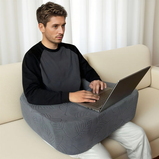 XYRONICA Reading Pillow for Gaming Crochet Pillow for Lap Support Lap Desk for Laptop Extra Large Arm Rest Pillow for Adult High Density Soft Sponge for Reading and Working (Dark Gray)