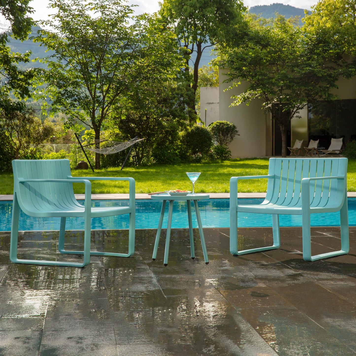 Werph Outdoor Furniture Set - 3 Piece Patio Table & Chairs, Perfect for Lawn, Garden, Poolside or Balcony