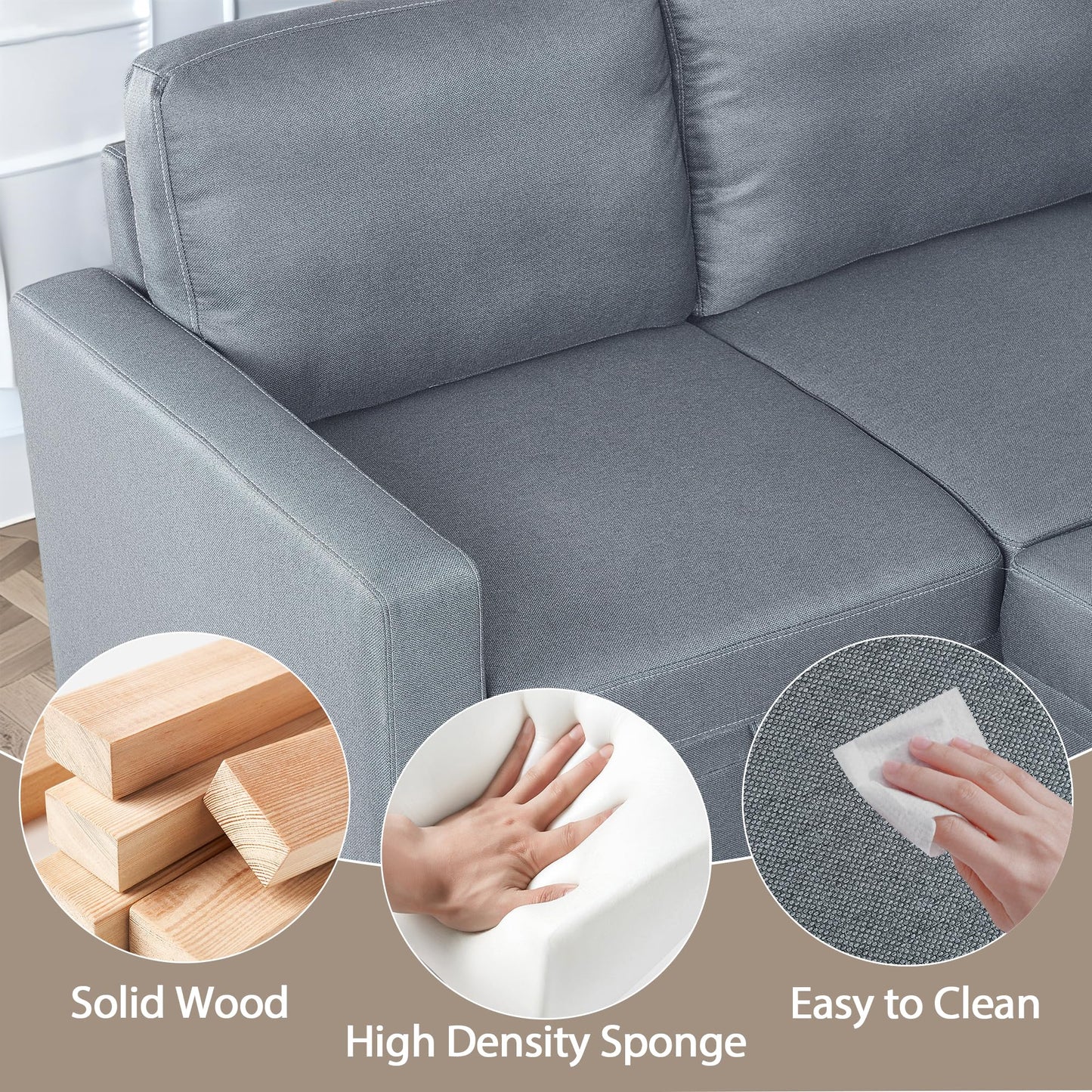 Trygoal Sleeper Sofa Couch with Pull Out Bed, L Shaped Couch Bed with Storage, Sectional Sleep Couches, Convertible Sleeper Sofa Beds W/Reversible Chaise&Back Cushion for Living Room, Grey