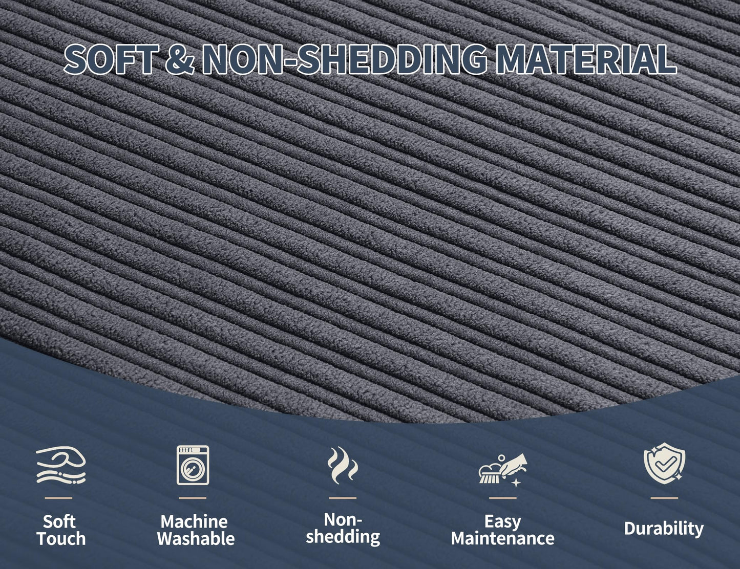 WSOFRLAC Pouf Ottoman Foot Stools Ottoman with Foam Small Corduroy Ottomans for Living Room Ottomans Pouf 20x15 Floor Poufs Foot Rest for Office Chair Dark Grey Foot Stool Small